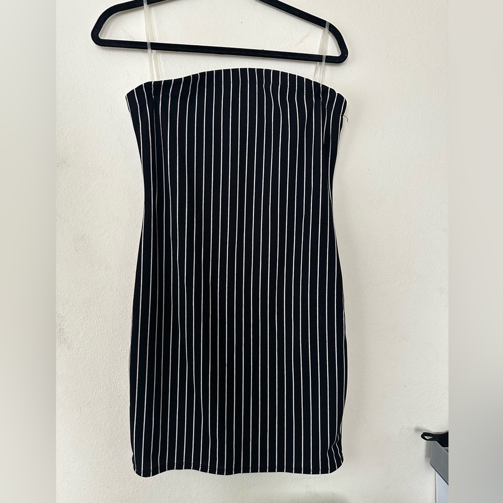 Charlotte Russe black and white striped dress